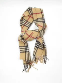 Vintage Unisex Check Scarf Wool