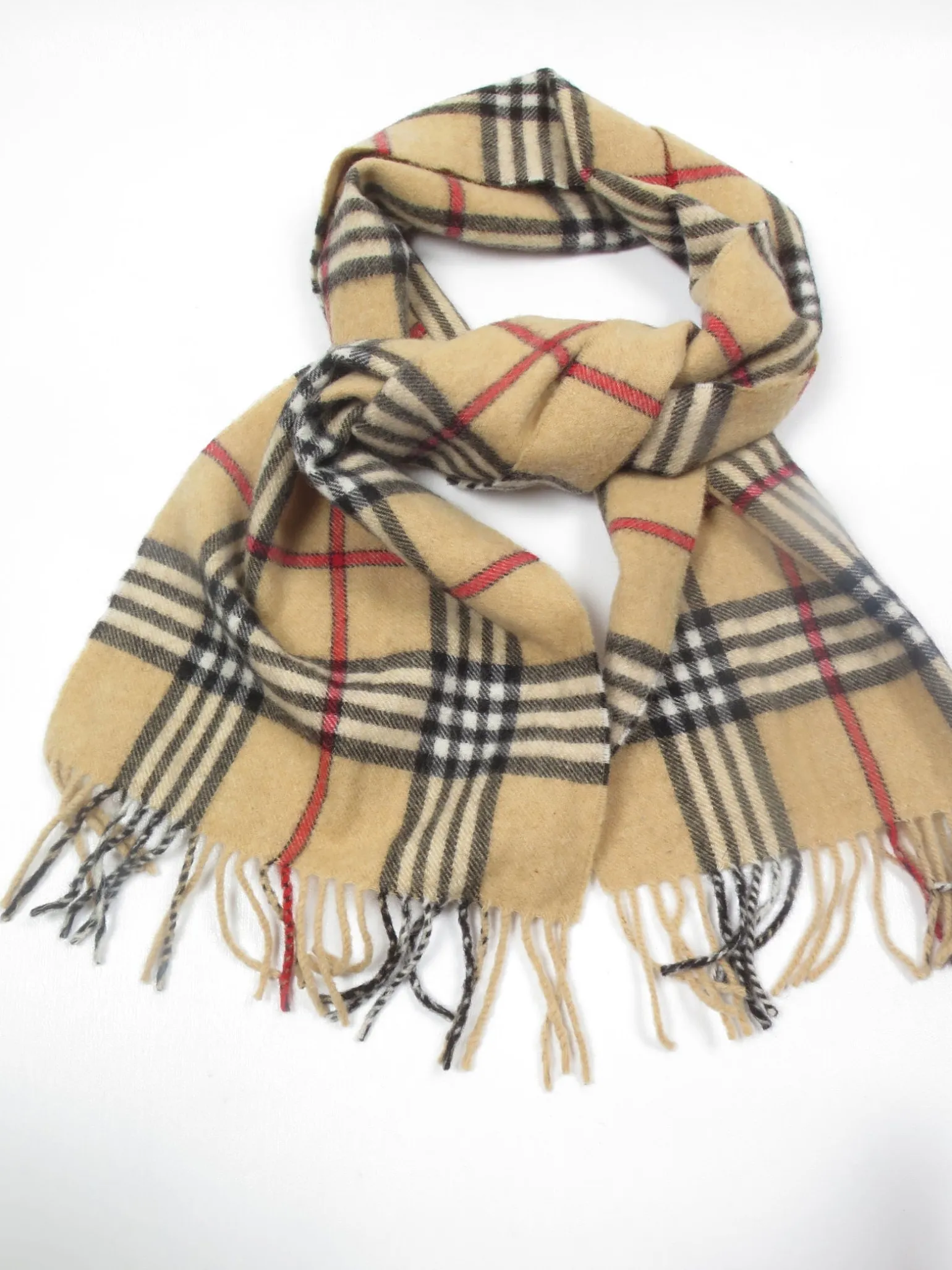 Vintage Unisex Check Scarf Wool