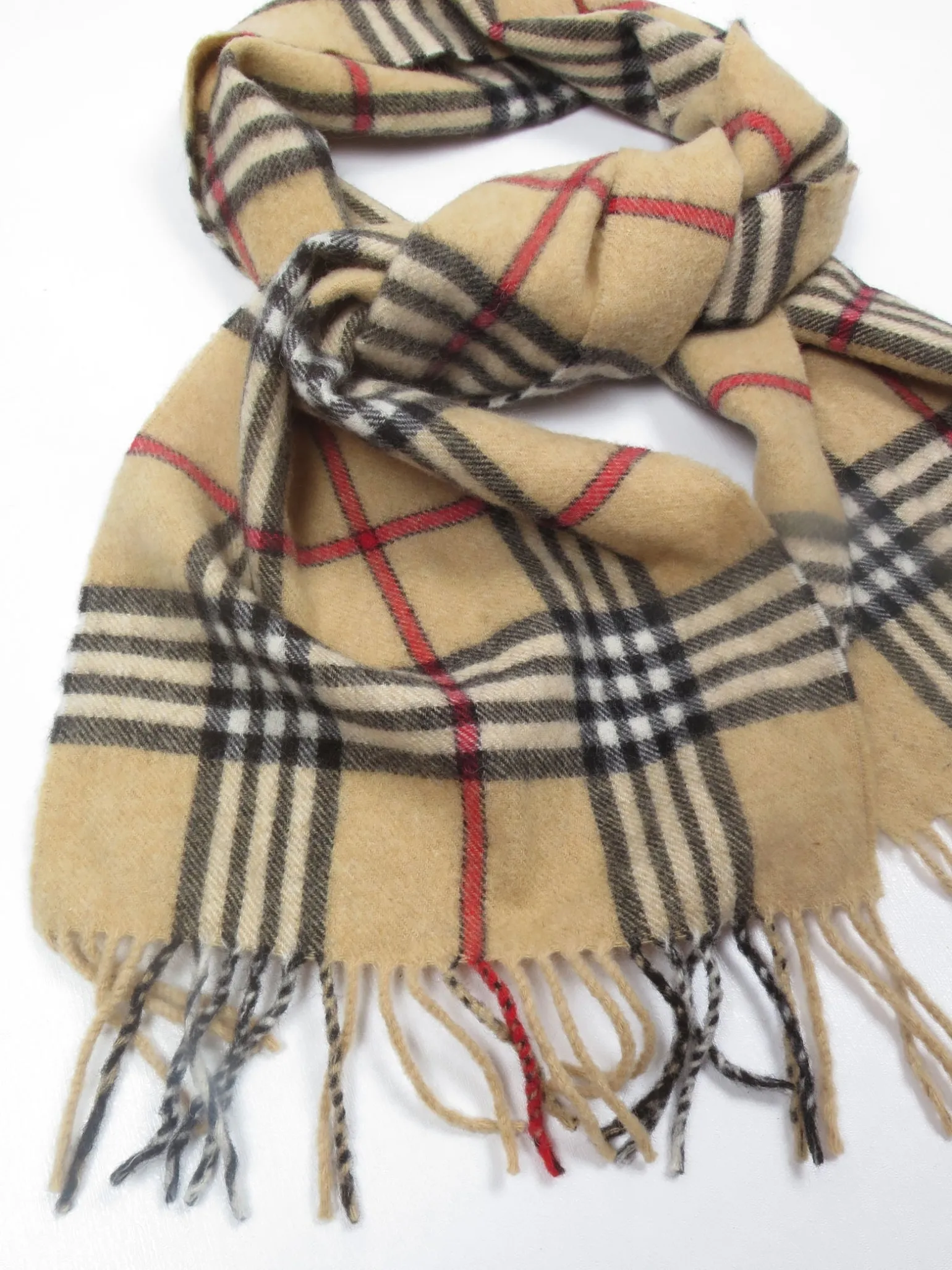 Vintage Unisex Check Scarf Wool