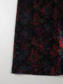 Vintage Velvet Appliqué Skirt M
