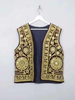 Vintage Velvet Indian Mirrored Waistcoat M