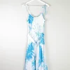 Vintage White & Turquoise 1970s Summer Dress S