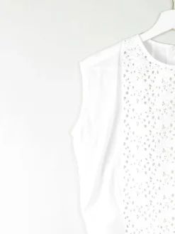 Vintage White Blouse With Lace Panel M