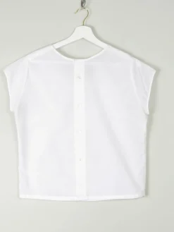 Vintage White Blouse With Short Sleeves L