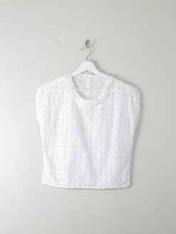 Vintage White Broderie Anglaise Blouse S/M