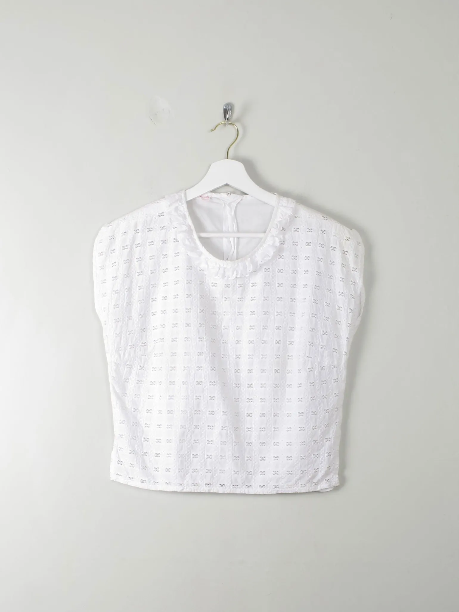 Vintage White Broderie Anglaise Blouse S/M