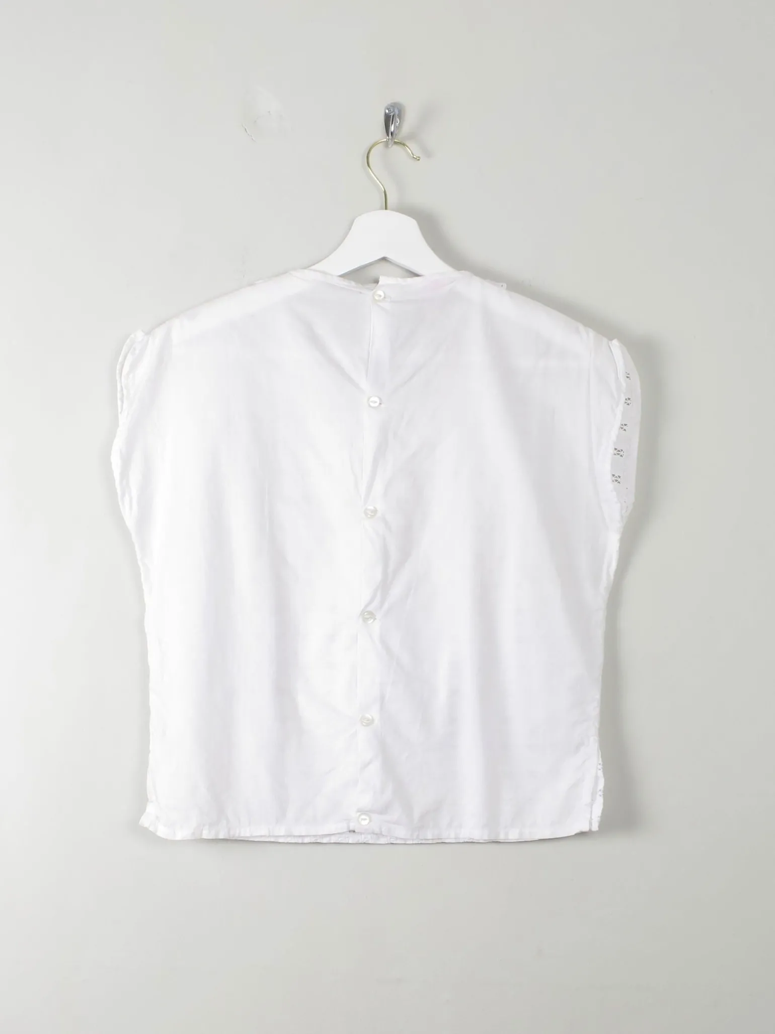 Vintage White Broderie Anglaise Blouse S/M