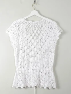 Vintage White Crochet Top M