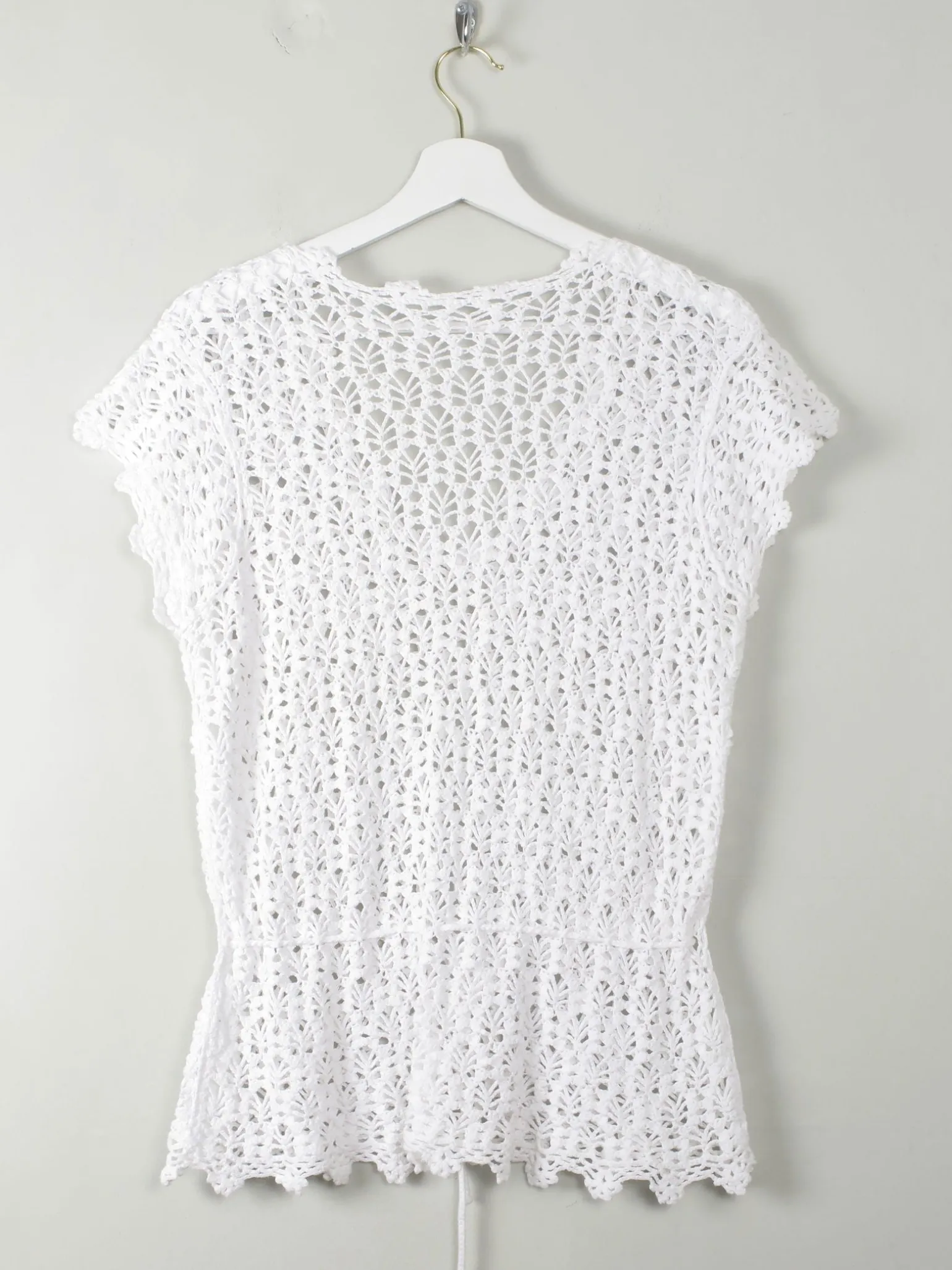 Vintage White Crochet Top M