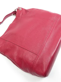 Vintage Wine Leather Hobo Shopper Shoulder Bag