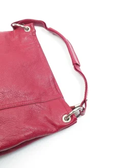 Vintage Wine Leather Hobo Shopper Shoulder Bag