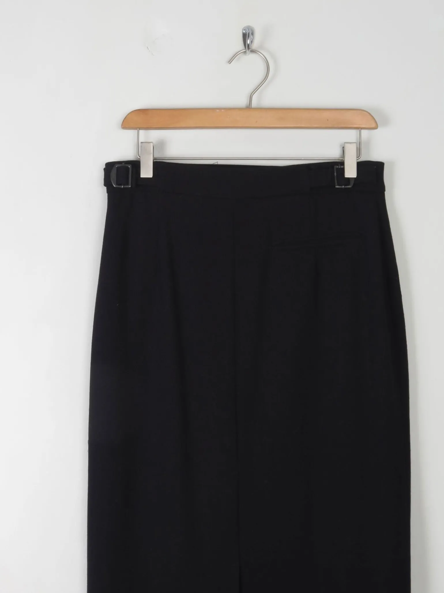 Vintage Wool Black Maxi Skirt 30" W