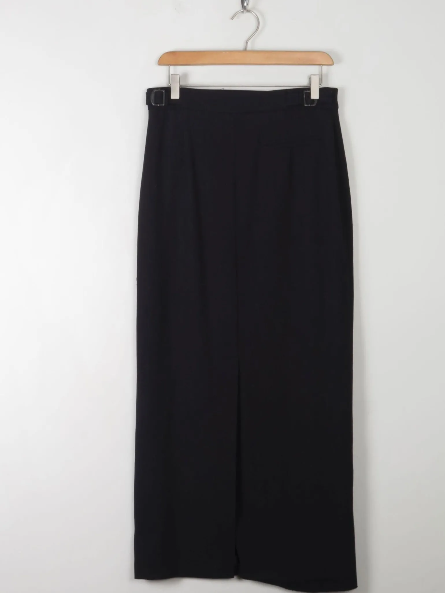 Vintage Wool Black Maxi Skirt 30" W