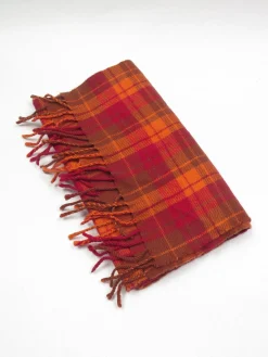 Vintage Wool Orange & Red Scarf