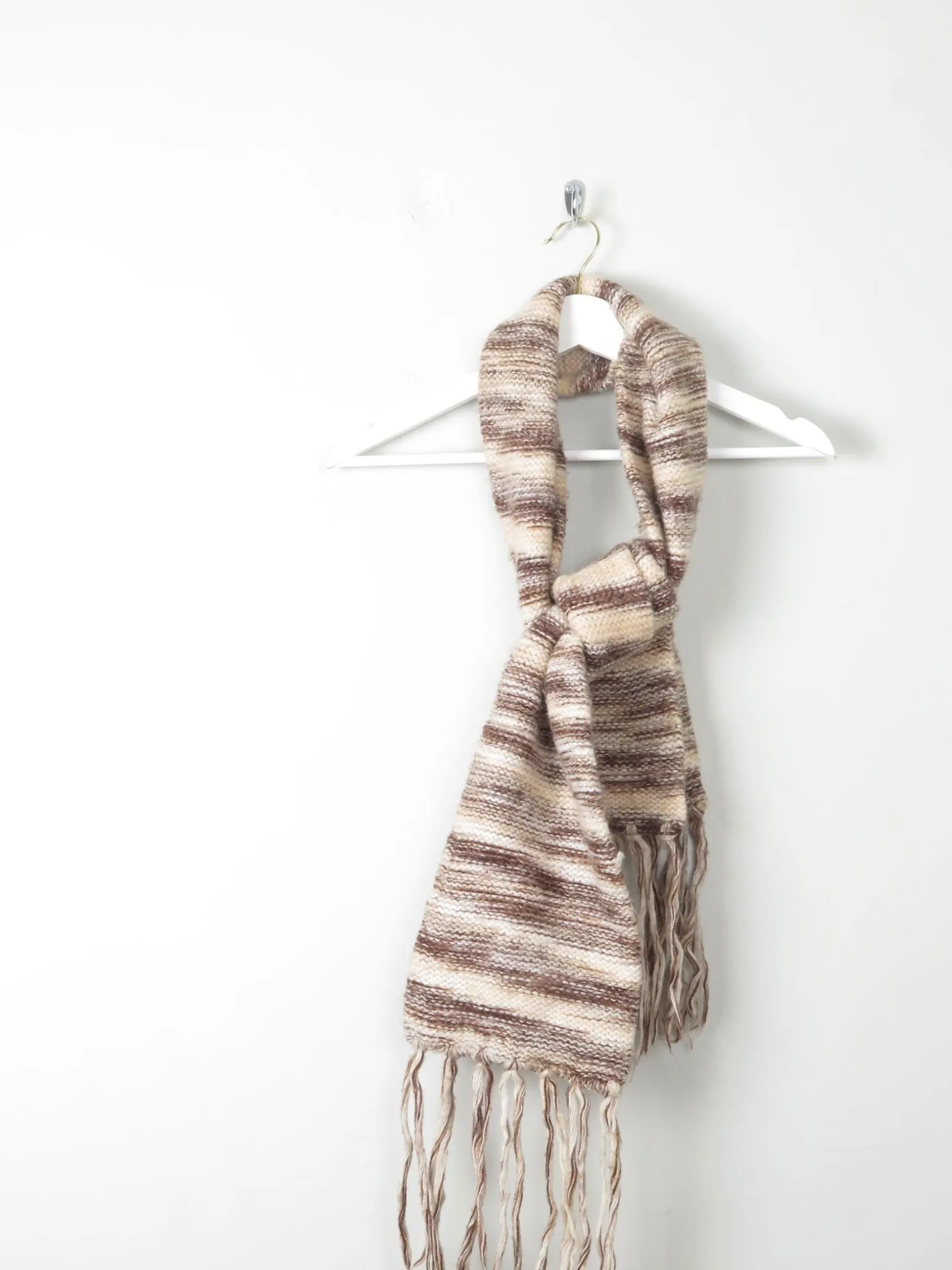 Vintage Wool Striped Knitted Scarf