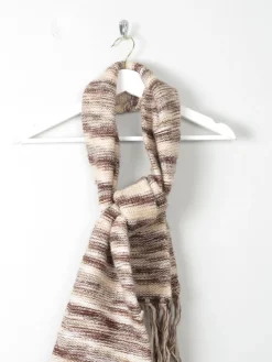 Vintage Wool Striped Knitted Scarf