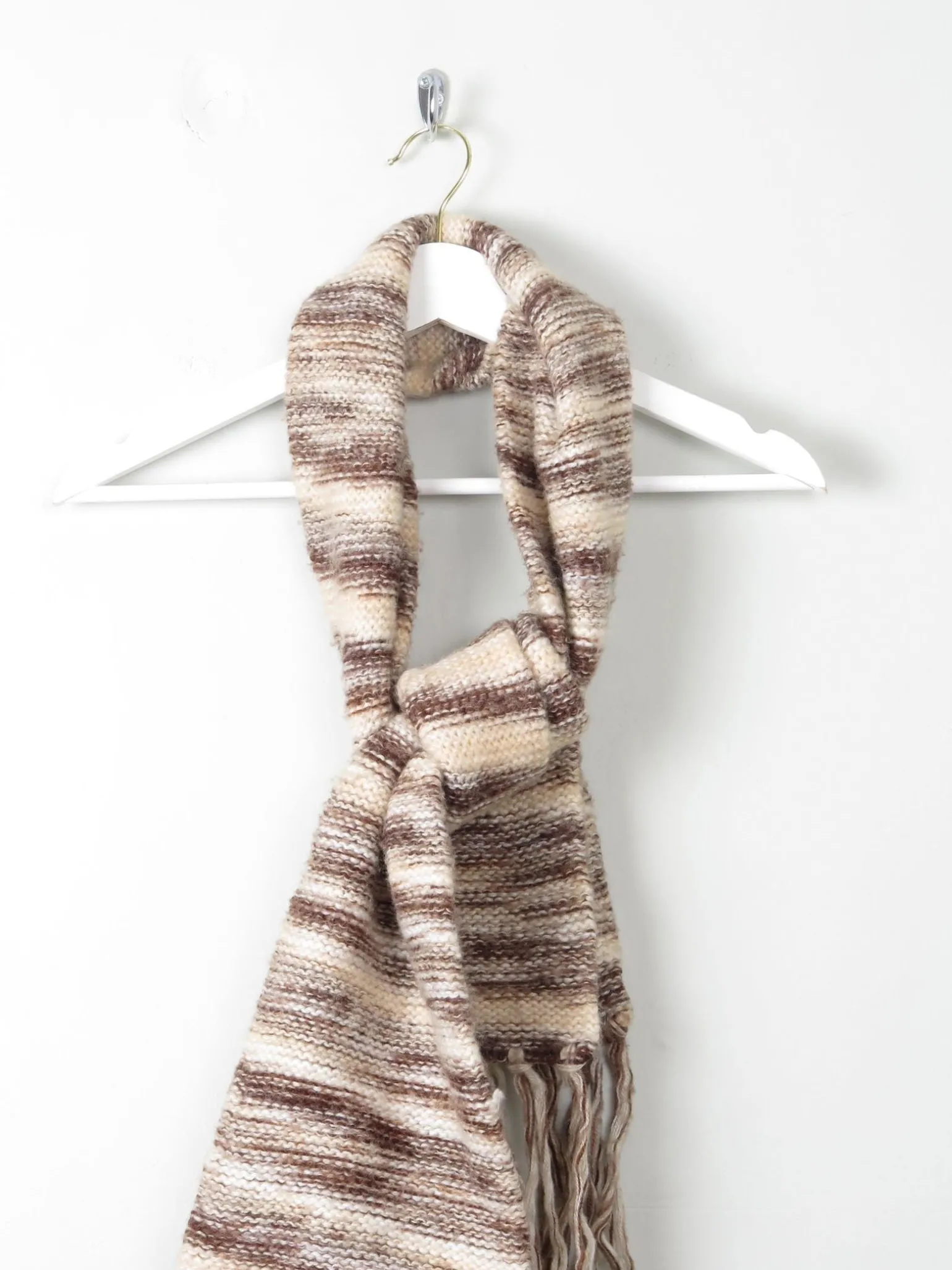 Vintage Wool Striped Knitted Scarf