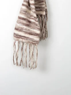 Vintage Wool Striped Knitted Scarf
