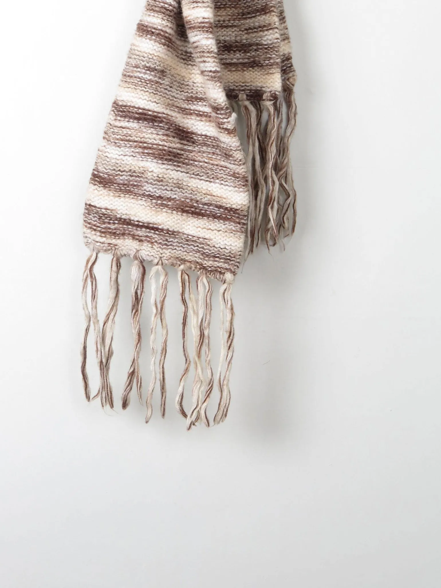 Vintage Wool Striped Knitted Scarf