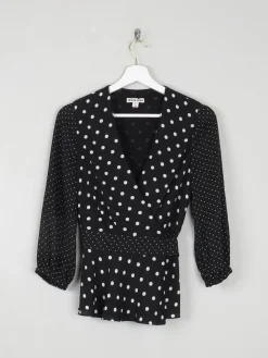 Whistles Polka Dot Wrap Over Blouse 8/XS