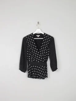 Whistles Polka Dot Wrap Over Blouse 8/XS