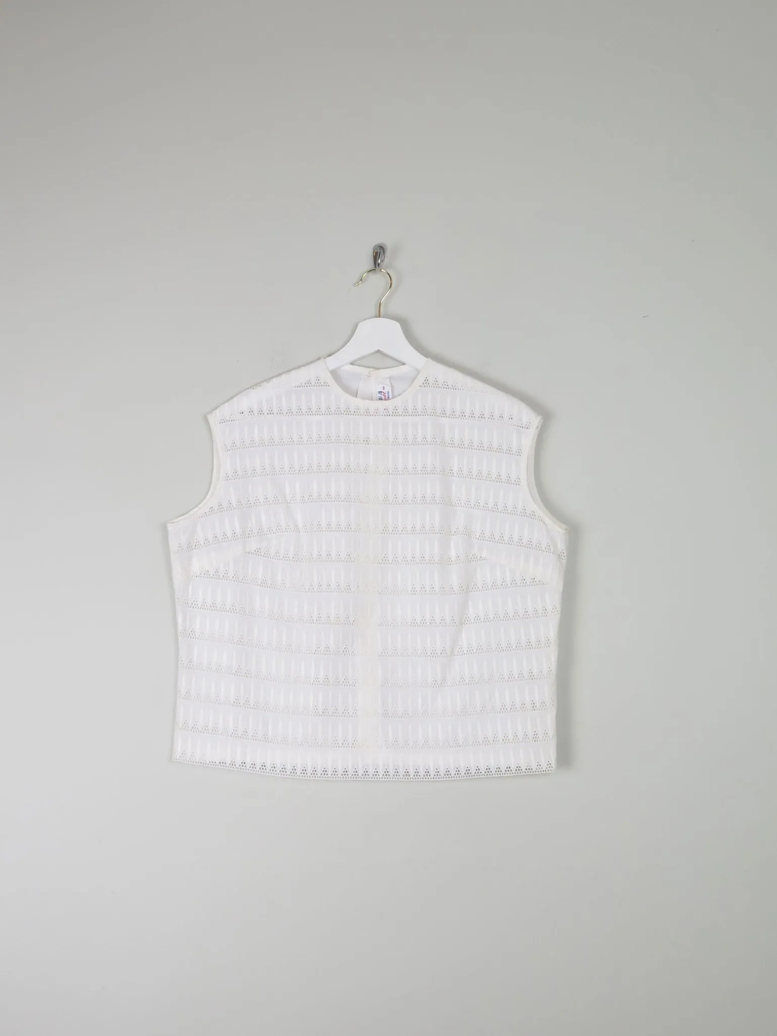 White Cotton 1950s Vintage  Blouse 12/14
