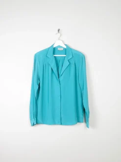Women's Aqua/Turquoise Vintage Blouse S/M