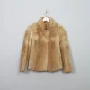 Women's Beige & Tan Vintage Fur Jacket S
