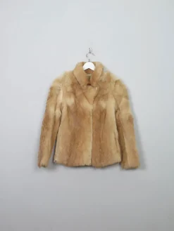 Women's Beige & Tan Vintage Fur Jacket S