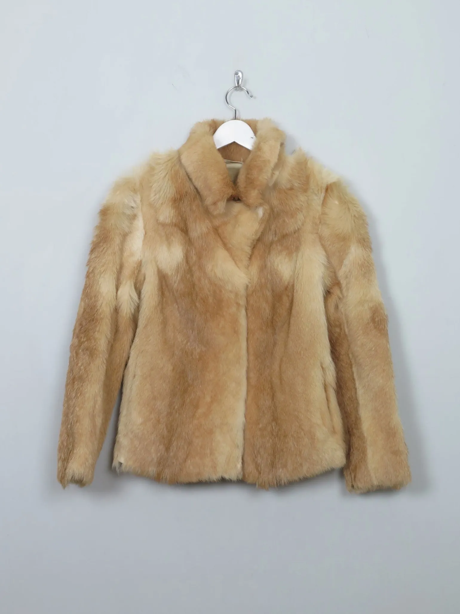 Women's Beige & Tan Vintage Fur Jacket S