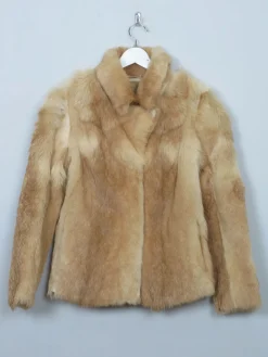 Women's Beige & Tan Vintage Fur Jacket S