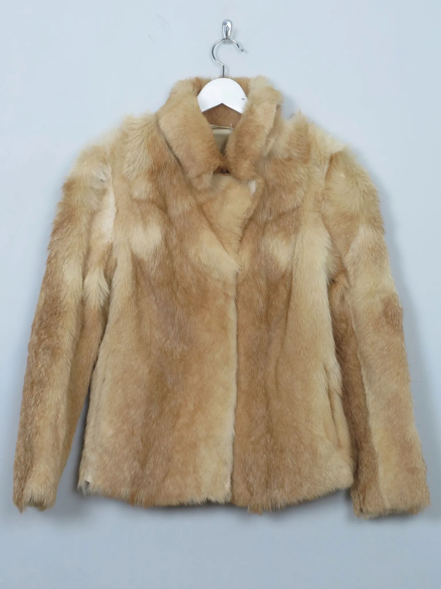 Women's Beige & Tan Vintage Fur Jacket S