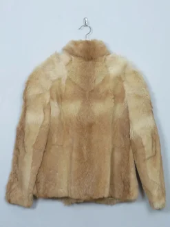 Women's Beige & Tan Vintage Fur Jacket S