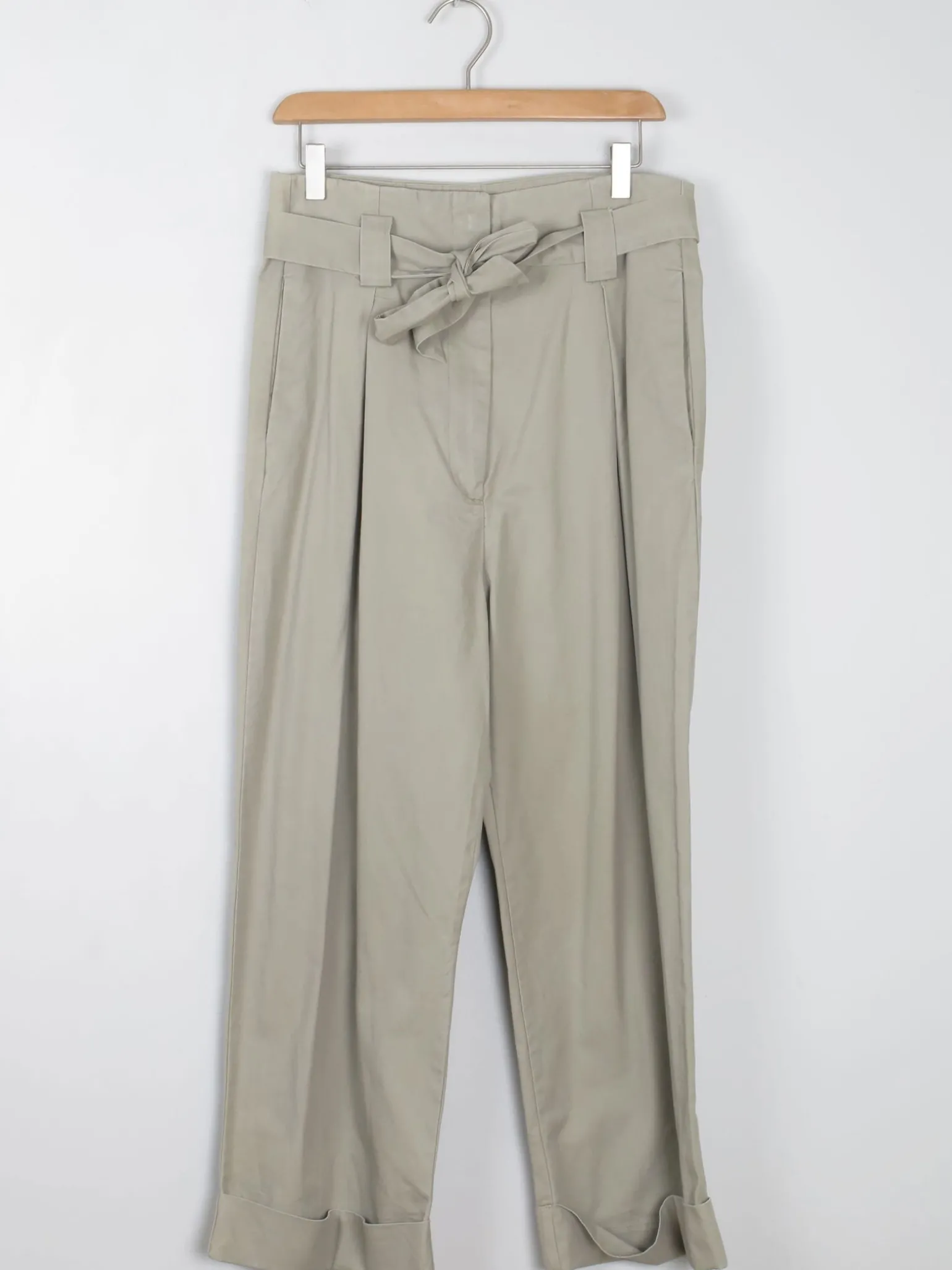 Women's Beige Khaki High Waisted Trousers 30W S