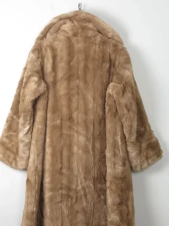 Women's Beige Vintage Faux Fur Coat M