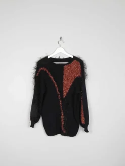 Women’s Black & Rust Vintage Jumper S/M
