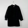Women's Black Faux Fur Vintage Short Coat S