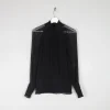 Women's Black High Collared Vintage Victorian Style Blouse S
