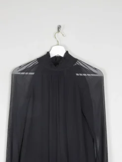 Women's Black High Collared Vintage Victorian Style Blouse S