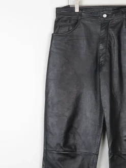 Women’s Black Leather Cropped Trousers 32"