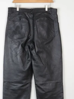 Women’s Black Leather Cropped Trousers 32