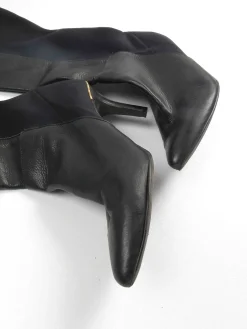 Women's Black Leather Knee-High Boots 40/7