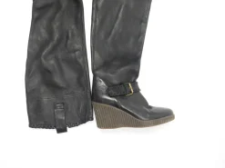 Women’s Black Leather Platform Boots UK5 Euro 38