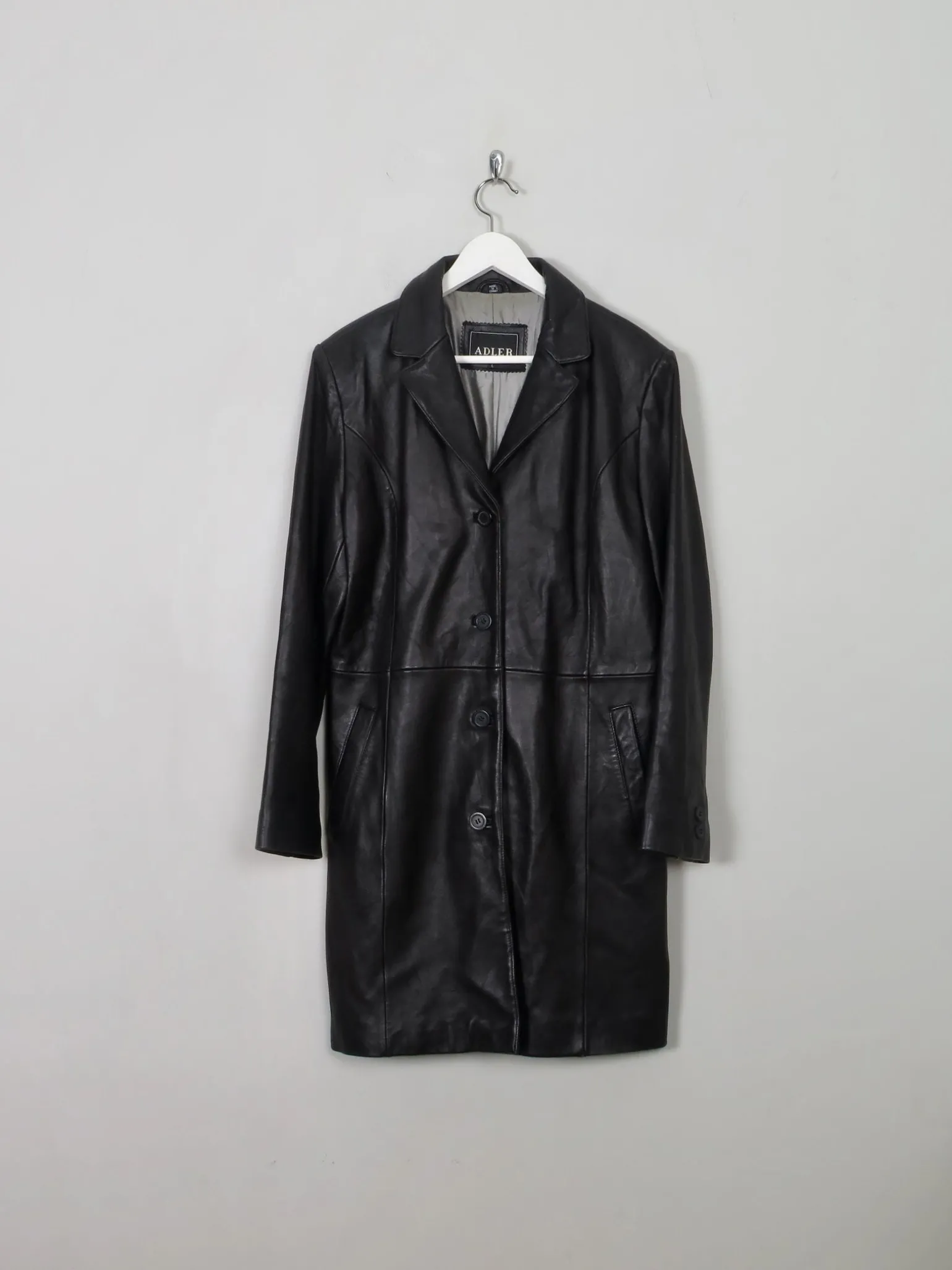 Women's Black Leather Short Coat M/L