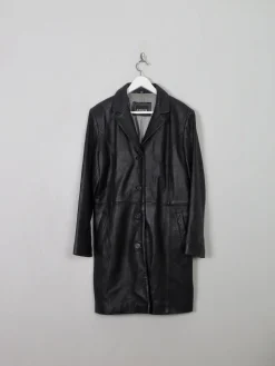 Women's Black Leather Short Coat M/L