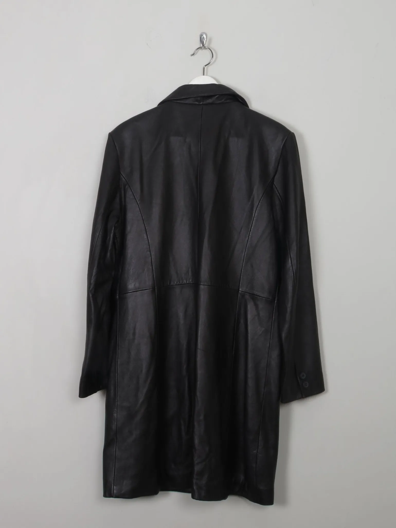 Women's Black Leather Short Coat M/L