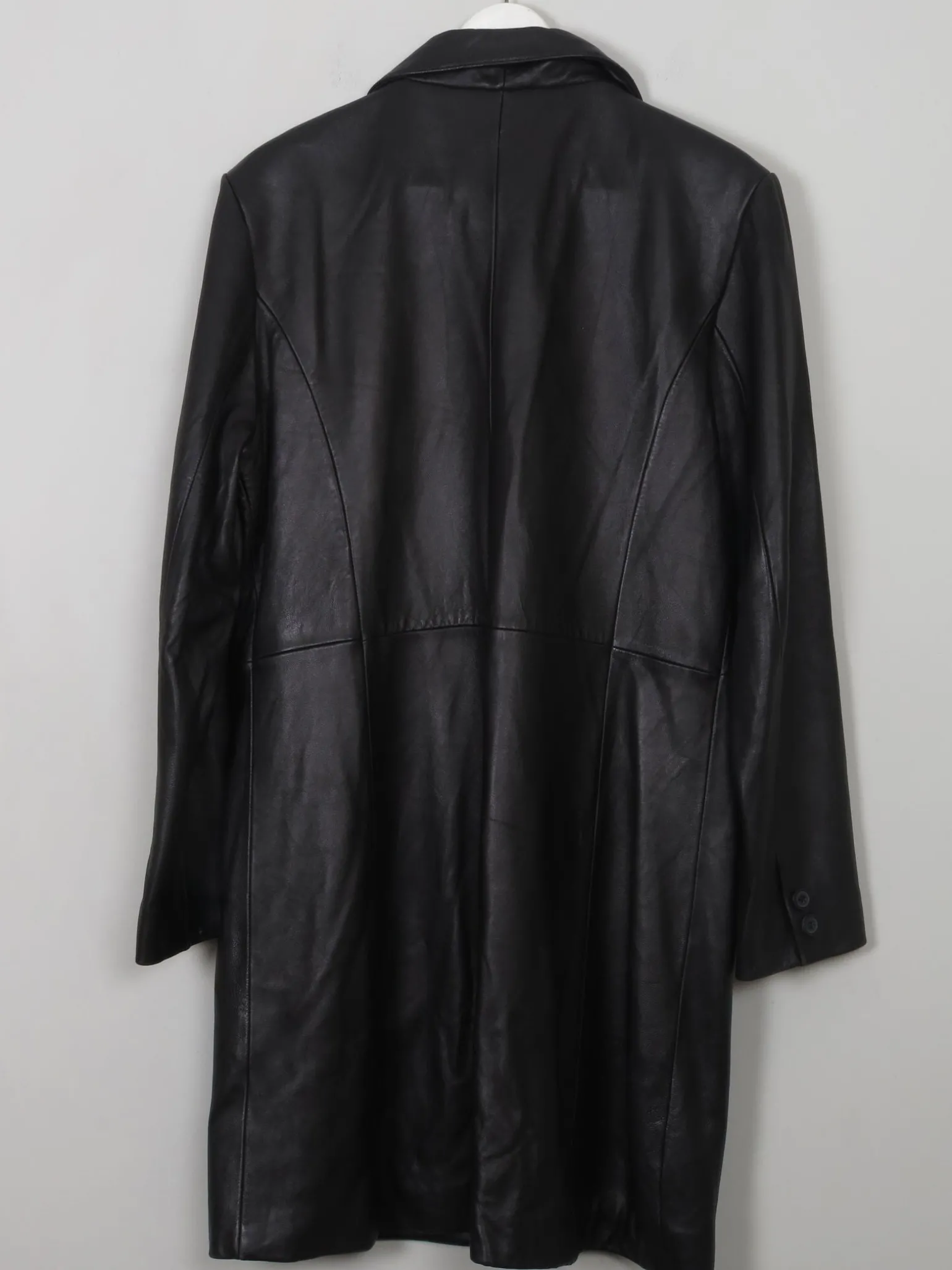 Women's Black Leather Short Coat M/L