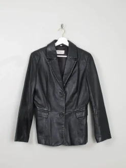 Women's Black Leather Vintage Jacket S/M
