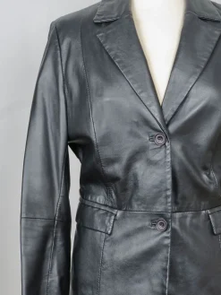 Women's Black Leather Vintage Jacket S/M