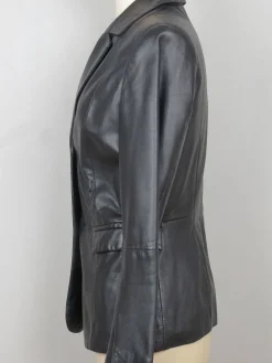 Women's Black Leather Vintage Jacket S/M